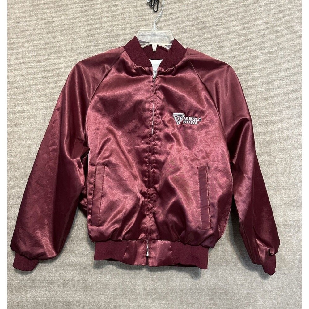 Vintage Bowling Bomber Jacket King Louie Satin ish Medium USA Made Union Label